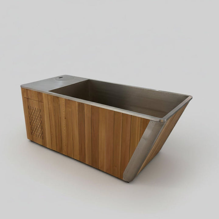 Wood/Stainless Steel Plunge Pool With Integrated Chiller/Heater